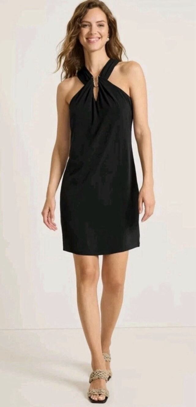 Tommy Bahama Women’s Carmela Halter Short Cocktail Dress Color Black Size Medium